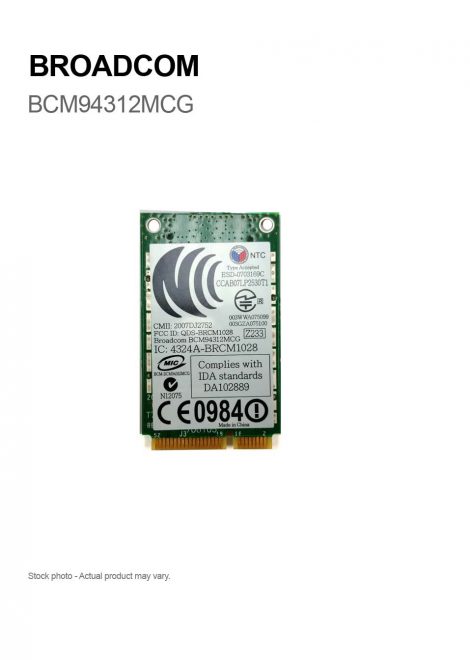 Broadcom BCM94312MCG 802.11b/g Wireless Mini PCIe Adapter