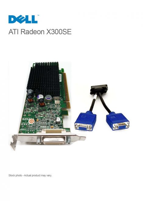Dell ATI Radeon X300SE 128MB PCIe x16 w/ DMS-59 to Dual VGA splitter