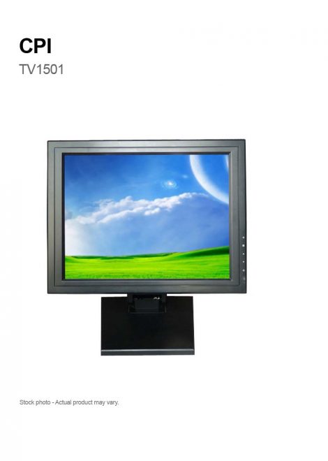 CPI TV1501 15" USB 5-wire Resistive Touchscreen Monitor 300 cd/m2 500:1