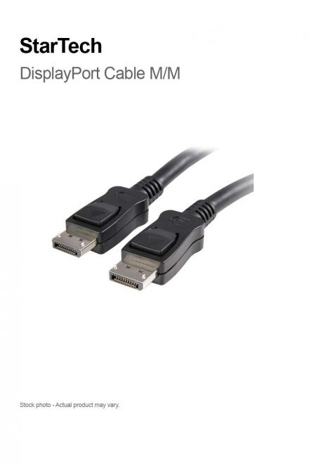StarTech 3ft DisplayPort Cable with Latches M/M