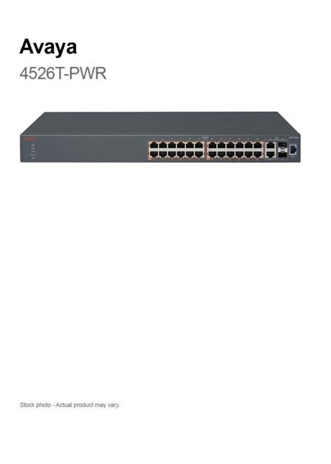 Avaya 4526T-PWR 24 Port Ethernet Routing Switch