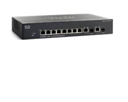 Cisco SF302-08P SRW208P-K9 V01 8-Port 10/100 PoE Managed Switch, w/ AC Adapter
