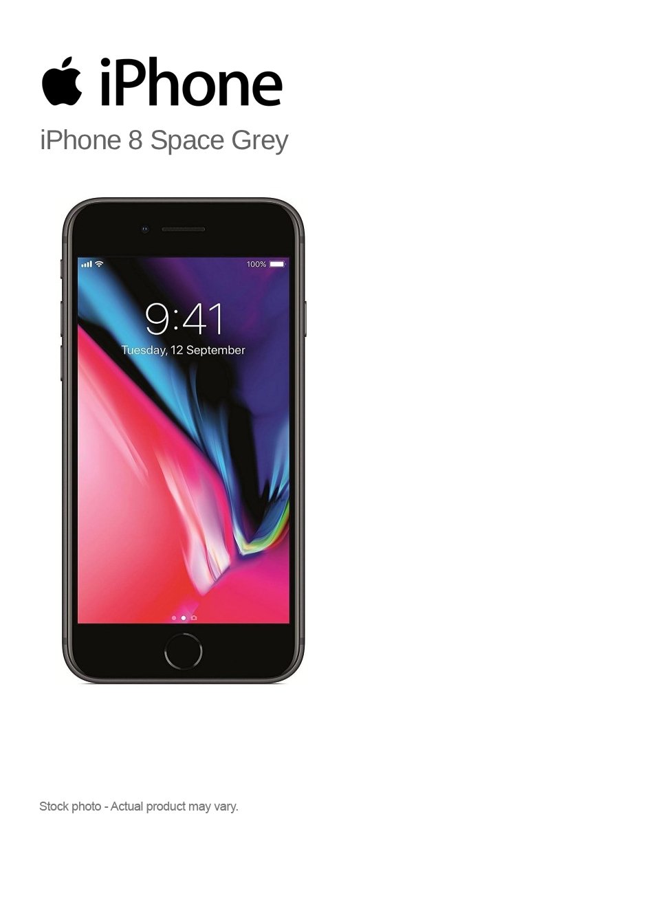 Apple iPhone 8 64GB, Space Gray, A1905 - Unlocked