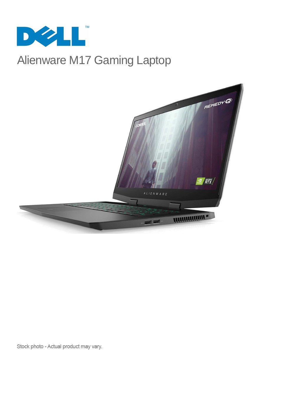 Dell Alienware M17 Gaming Laptop | 17.3" FHD | i7-9750H | 16GB RAM | 1TB NVMe SSD | RTX 2060, WIN 11 Pro - Image 2